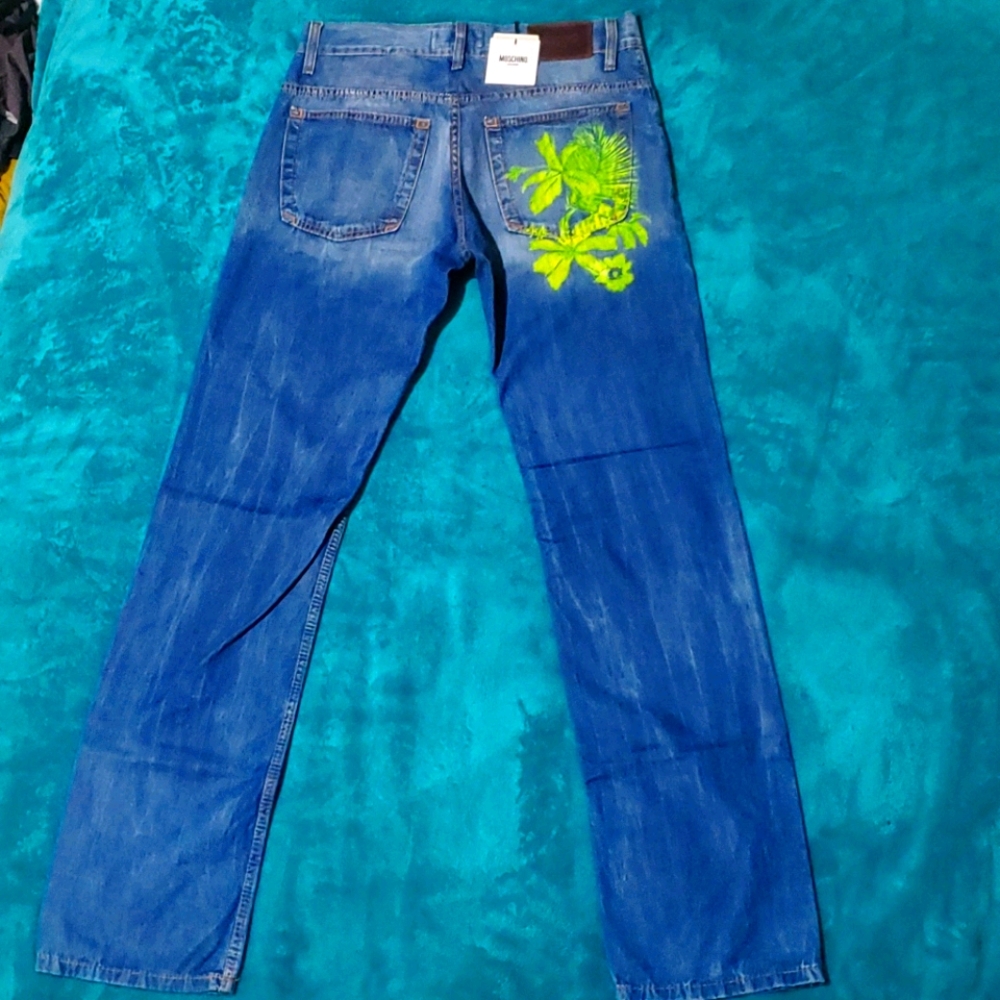 Moschino Floral Paint Jeans (30 Waist)